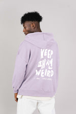 Load image into Gallery viewer, KEEP FASHION WEIRD PURPLE ZIP UP HOODIE
