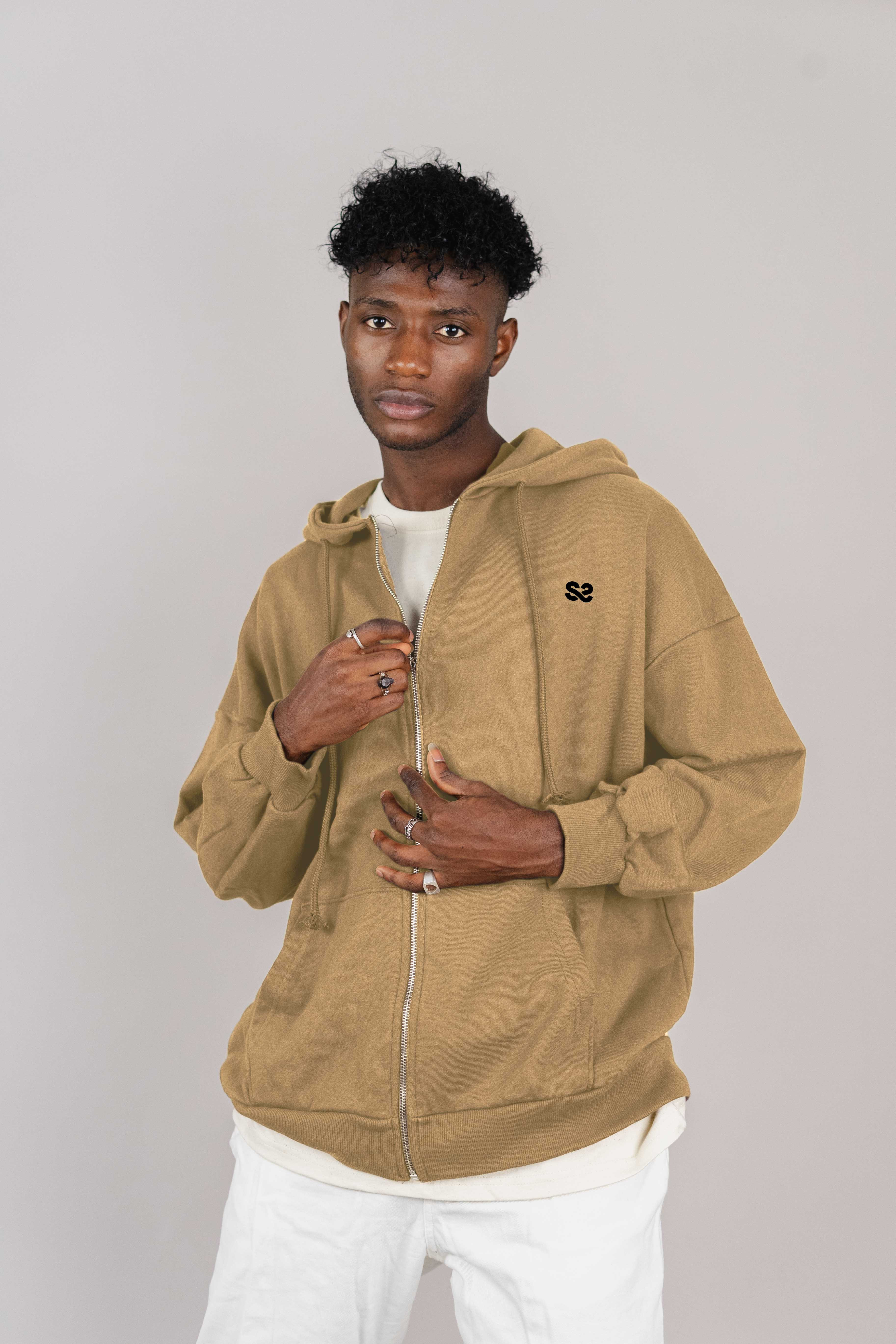 KEEP FASHION WEIRD CAMEL ZIP UP HOODIE